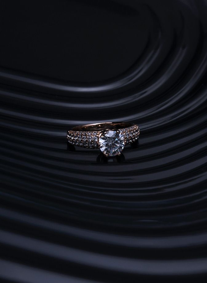 Diamond ring, luxury fabric