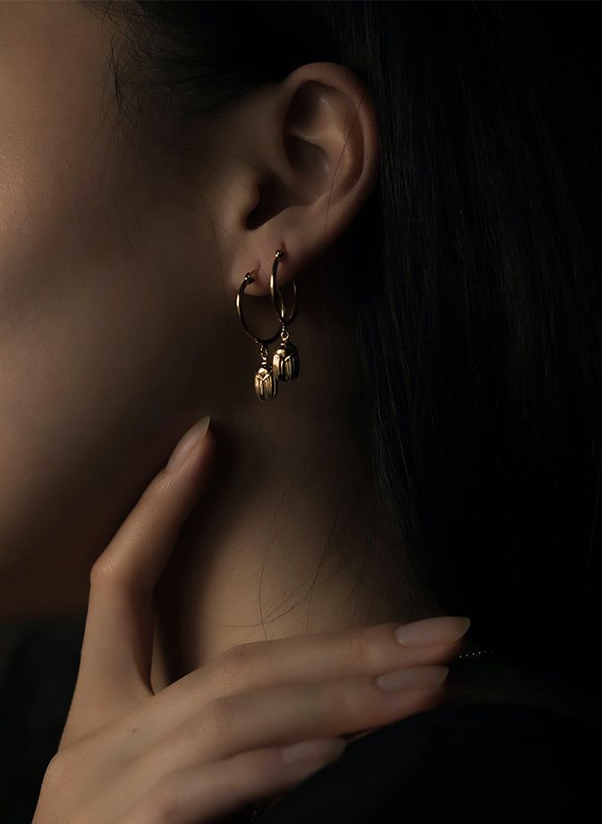 Luxury earring on ears